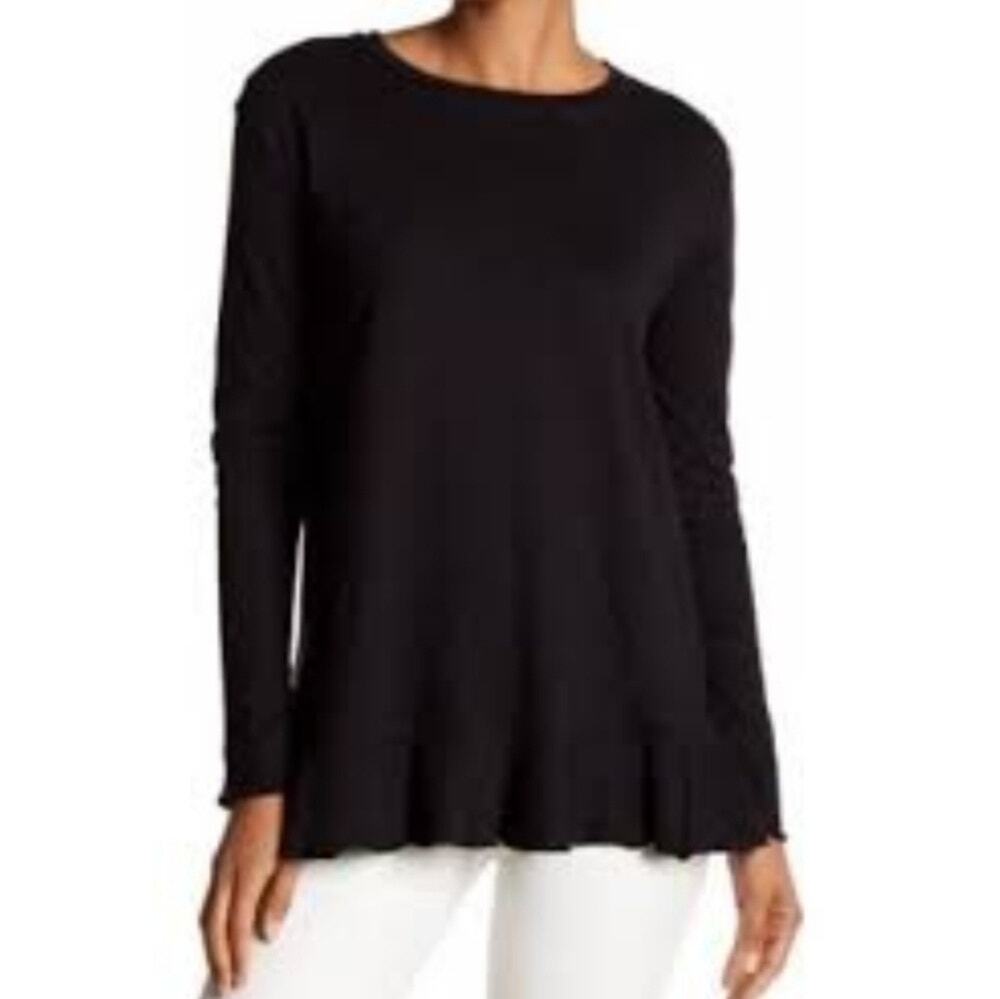 Philosophy Black Long Sleeve Ruffle Hem Blouse Top Women's Size 1X